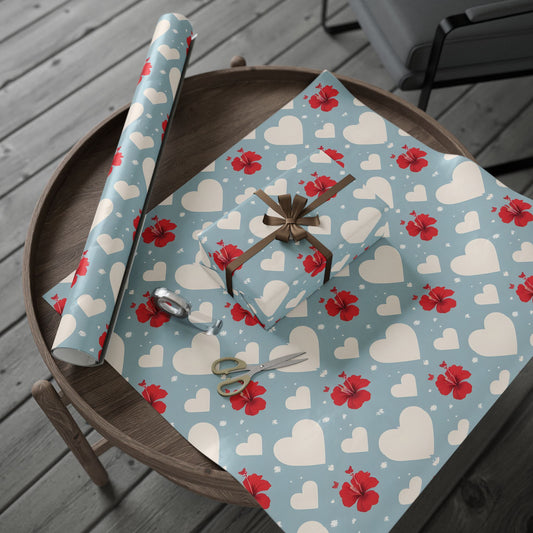 Valentines Hibiscus Wrapping Papers