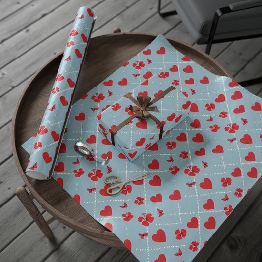 Valentines Hibiscus Wrapping Papers