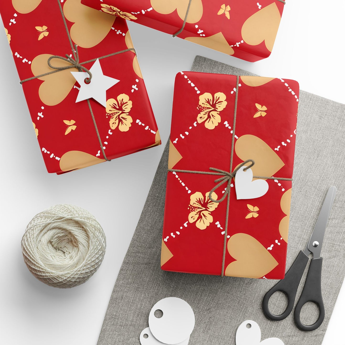 Valentines Hibiscus Wrapping Papers