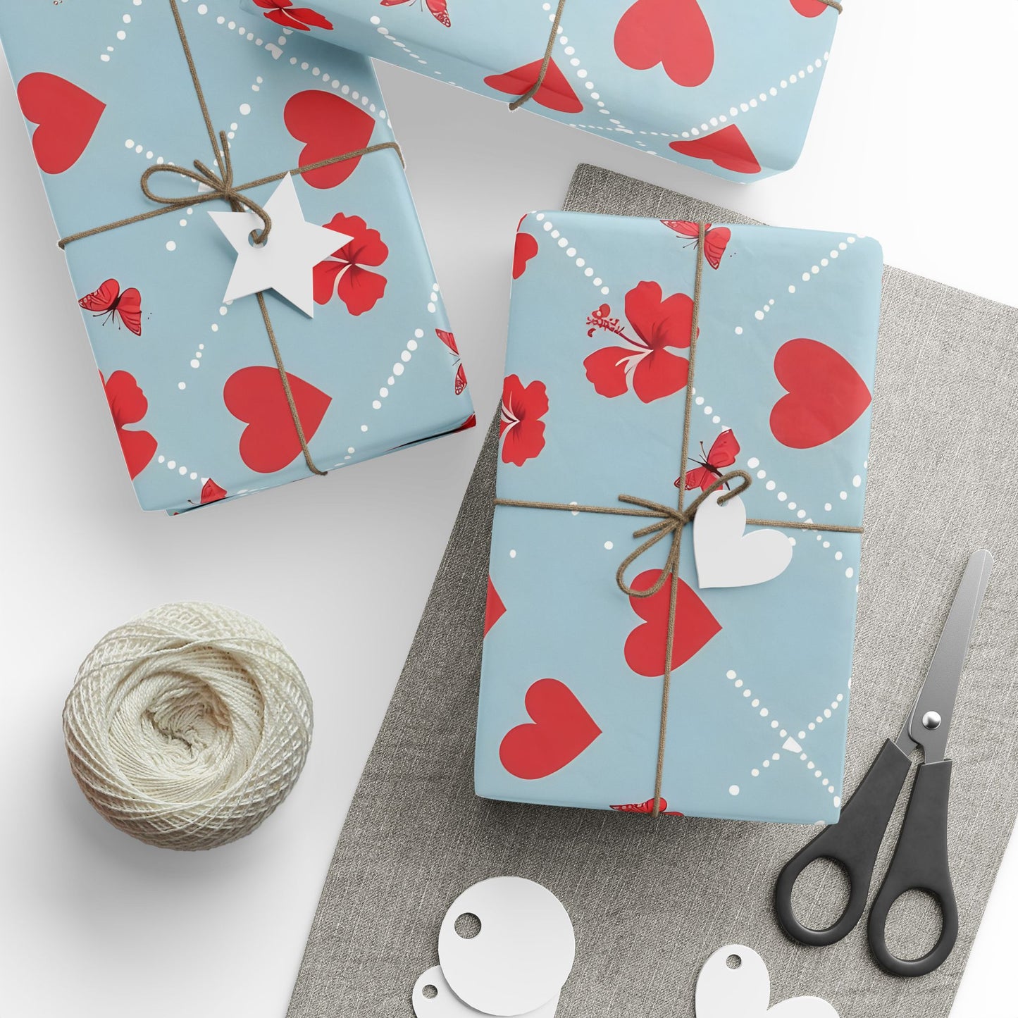 Valentines Hibiscus Wrapping Papers