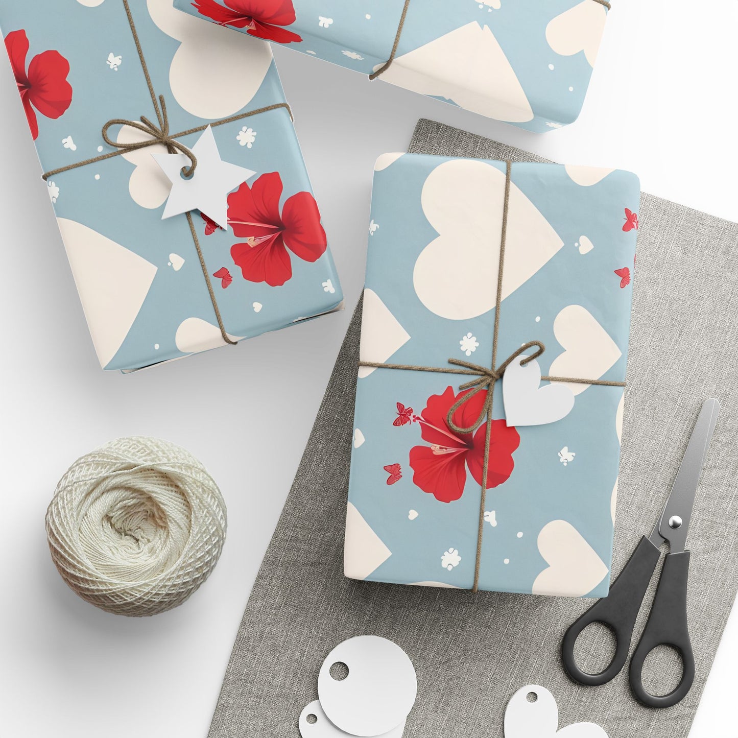 Valentines Hibiscus Wrapping Papers